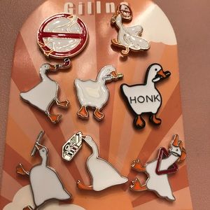 Enamel Goose Cartoon Brooch Pin Animal Lapel Pins